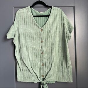 Mint Green Button-Down Women's Shirt